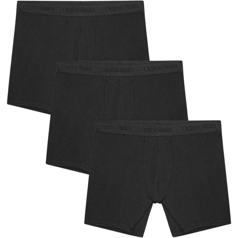 Organic Basics Men's Core 3" Organic Cotton Boxer Trunk Underwear 3-Pk Black XXL